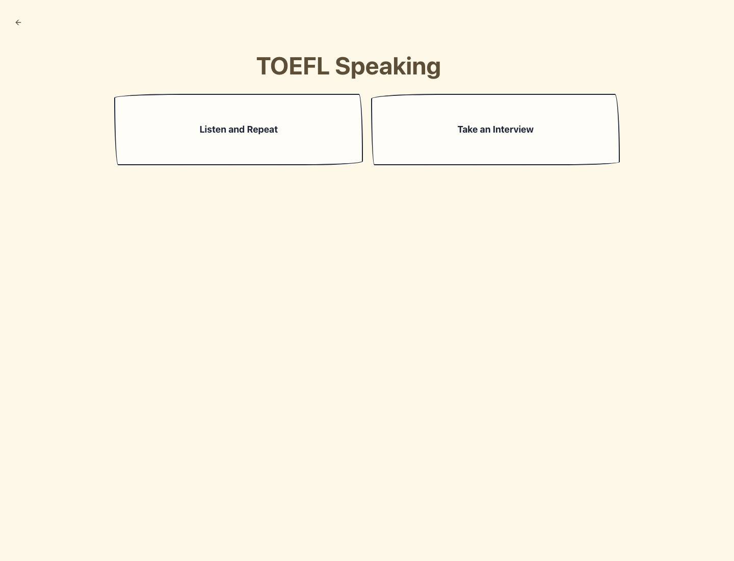 Màn hình TOEFL Speaking practice